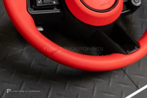 พวงมาลัย พร้อม Airbag สำหรับ 981 PORSCHE CAYMAN BOXSTER หนังแดง ด้ายแดง
