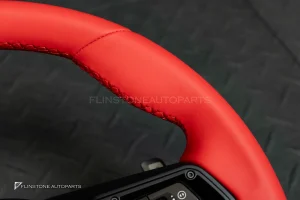 พวงมาลัย พร้อม Airbag สำหรับ 981 PORSCHE CAYMAN BOXSTER หนังแดง ด้ายแดง