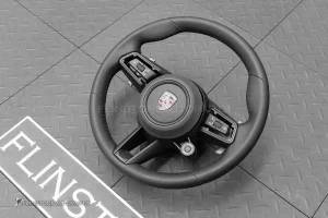 พวงมาลัย พร้อม Airbag สำหรับ PORSCHE 970 Panamera หนังดำ ด้ายดำ