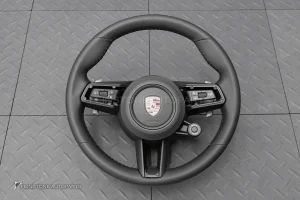 พวงมาลัย พร้อม Airbag สำหรับ PORSCHE 970 Panamera หนังดำ ด้ายดำ