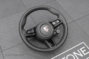 พวงมาลัย พร้อม Airbag สำหรับ PORSCHE 970 Panamera หนังดำ ด้ายดำ
