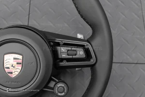 พวงมาลัย พร้อม Airbag สำหรับ PORSCHE 970 Panamera หนังดำ ด้ายดำ