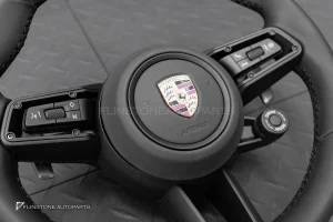 พวงมาลัย พร้อม Airbag สำหรับ PORSCHE 970 Panamera หนังดำ ด้ายดำ