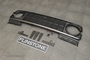กระจังหน้า พร้อม ไฟLED สำหรับ GMW Tank300 ทรง Sport ตาข่าย สีดำด้าน