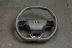 พวงมาลัย พร้อม Airbag สำหรับ Audi Q6 E-Tron หนังสีดำ ด้ายสีขาว