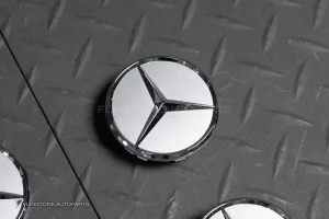 ฝาล้อ Mercedes Benz สีเทา ดาวโครเมี่ยม แท้ – 4 ชิ้น