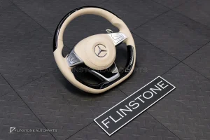 พวงมาลัย พร้อม Airbag สำหรับ W222 S-Class หนังสีครีม ด้ายสีครีม