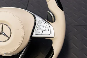 พวงมาลัย พร้อม Airbag สำหรับ W222 S-Class หนังสีครีม ด้ายสีครีม