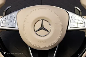 พวงมาลัย พร้อม Airbag สำหรับ W222 S-Class หนังสีครีม ด้ายสีครีม