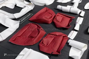 ชุดหนังภายใน W464 G-Class สีขาวเดินเส้นสีแดง