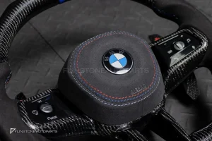 พวงมาลัย พร้อม Airbag สำหรับ BMW G70 Sereis 7 หนัง Alcantara ดำ ด้