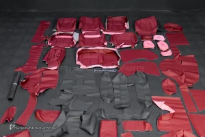 ชุดหนังภายใน PORSCHE CAYENNE 958 สีแดง-ดำ