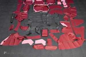 ชุดหนังภายใน PORSCHE CAYENNE 958 สีแดง-ดำ