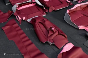 ชุดหนังภายใน PORSCHE CAYENNE 958 สีแดง-ดำ