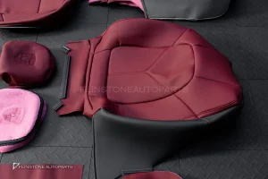 ชุดหนังภายใน PORSCHE CAYENNE 958 สีแดง-ดำ
