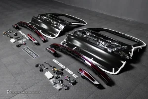 ชุดแปลงท้าย Porsche Cayenne Coupe E3 9Y0.1 เป็น E3.2 9Y0.2 พร้อมไฟท้ายสีแดง