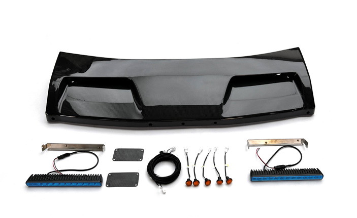 สปอยเลอร์หลังคาพร้อมไฟ + ไฟกลม 5 ดวง Dry Carbon W464 G-Class ทรง 4×4 Even/Concave