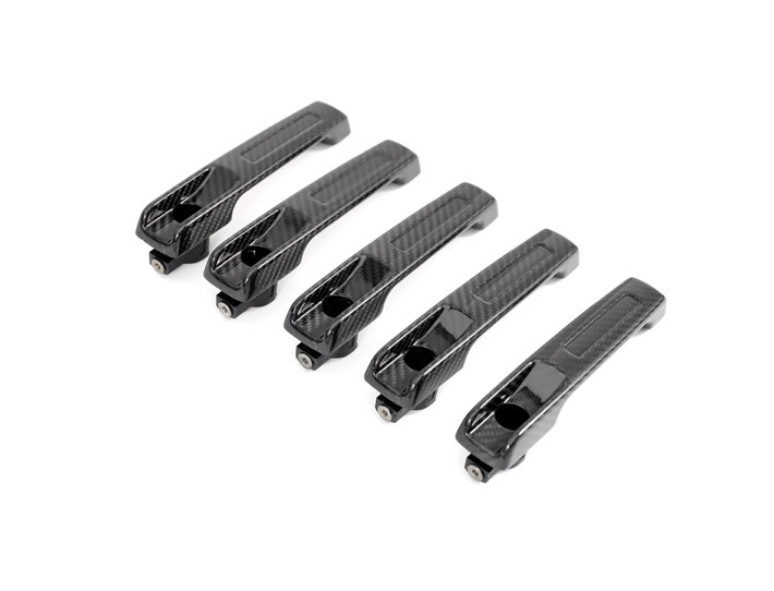 ครอบมือจับประตู ลายร่อง แบบเปลี่ยน 5 ชิ้น Dry Carbon W464 G-Class