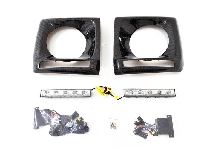 ครอบไฟเดย์ไลท์พร้อมไฟ LED Dry Carbon W463 G-Class ทรง G63