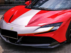 carbon fibre front corner splitters style OEM Ferrari SF90 AUBU