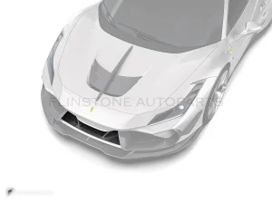 ลิ้นหน้าตัวบนคาร์บอนไฟเบอร์ Ferrari F8 PAKTECHZ (PT0016-2)