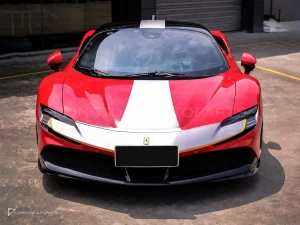 ลิ้นหน้าคาร์บอนไฟเบอร์ ทรง OEM Ferrari SF90 AUBU