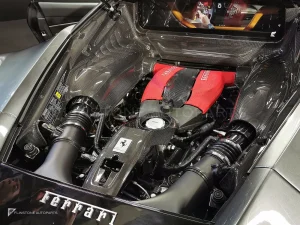 carbon fibre engine bay cover style OEM Ferrari F8 AUBU