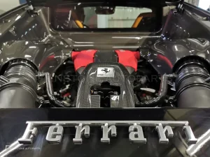 carbon fibre engine bay cover style OEM Ferrari F8 AUBU