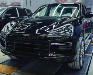 ชุดกันชนหน้า + ไฟหน้า Matrix PORSCHE Cayenne 957 ปี 07-10 แปลงโฉมรุ่นเก่าเป็นรุ่นใหม่ ทรง Turbo สไตล์ปี 23 by KM