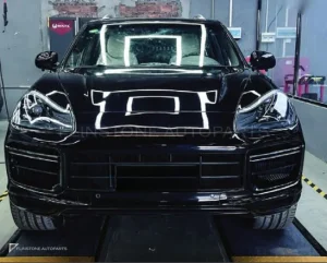ชุดกันชนหน้า + ไฟหน้า Matrix PORSCHE Cayenne 957 ปี 07-10 แปลงโฉมรุ่นเก่าเป็นรุ่นใหม่ ทรง Turbo สไตล์ปี 23 by KM