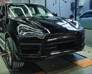 ชุดกันชนหน้า + ไฟหน้า Matrix PORSCHE Cayenne 957 ปี 07-10 แปลงโฉมรุ่นเก่าเป็นรุ่นใหม่ ทรง Turbo สไตล์ปี 23 by KM