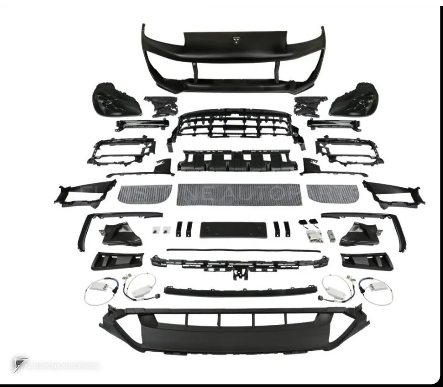 前保险杠套装 + 大灯 Matrix PORSCHE Cayenne 957 年 07-10 老款升级新款款式 GTS 款 25 by KM