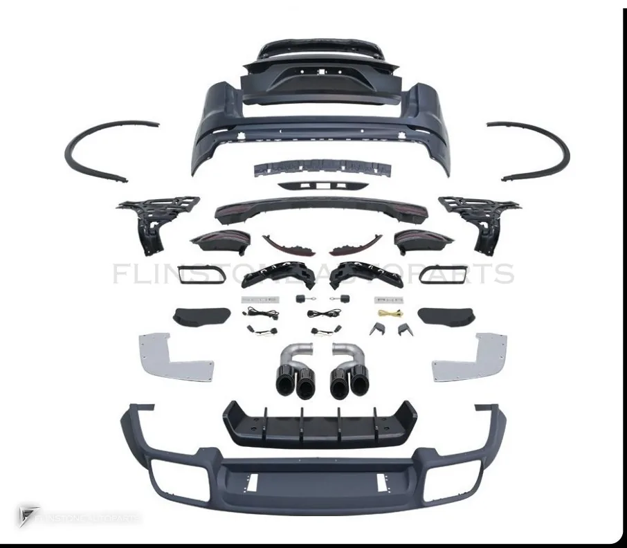 rear bumper kit/Diffuser PORSCHE Cayenne 958.1 year 11-17 old-to-new facelift conversion style 23 by KM