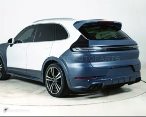 ชุดกันชนหลัง/ดิฟฟิวเซอร์ PORSCHE Cayenne 958 ปี 11-17 แปลงโฉมรุ่นเก่าเป็นรุ่นใหม่ ทรง Turbo GT + GTS สไตล์ปี 25 (รีโปร) by KM