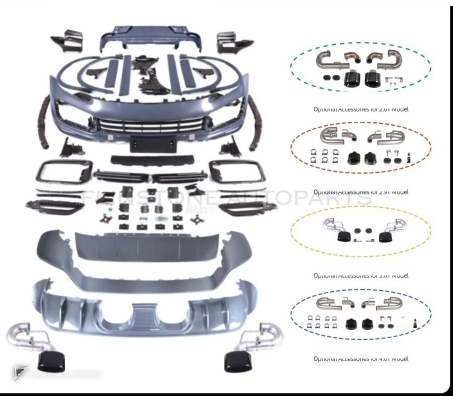 Full Body Kit PORSCHE Cayenne 9Y0.1 year 18-23 base-to-top-spec upgrade style Turbo GT Coupe by KM