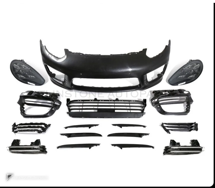 ชุดกันชนหน้า + ไฟหน้า Matrix PORSCHE Panamera 970.1 ปี 10-13 แปลงไมเนอร์เชนจ์รุ่นต้นเป็นรุ่นปลาย ทรง Turbo สไตล์ปี 16 by KM