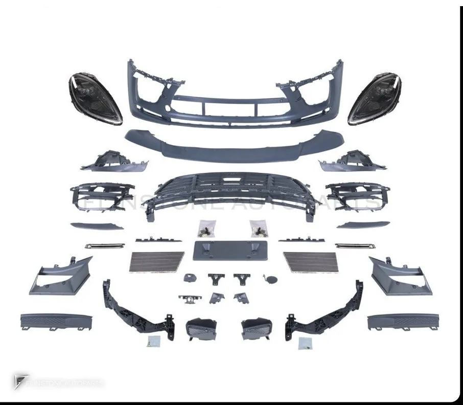 ชุดกันชนหน้า + ไฟหน้า Matrix PORSCHE Macan 95B.1 ปี 14-17 แปลงไมเนอร์เชนจ์รุ่นต้นเป็นรุ่นปลาย ทรง Turbo สไตล์ปี 21 by KM
