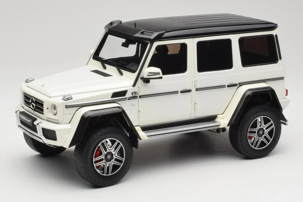 โมเดลรถ 1:18 Mercedes G 63 AMG 4×4 Squared Polar สีขาว Almost Real