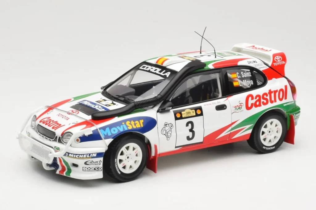 โมเดลรถ 1:18 Toyota Corolla WRC #3 C. Sainz / L. Moya Safari Rally ปี 1999 AUTOart (มือสอง)