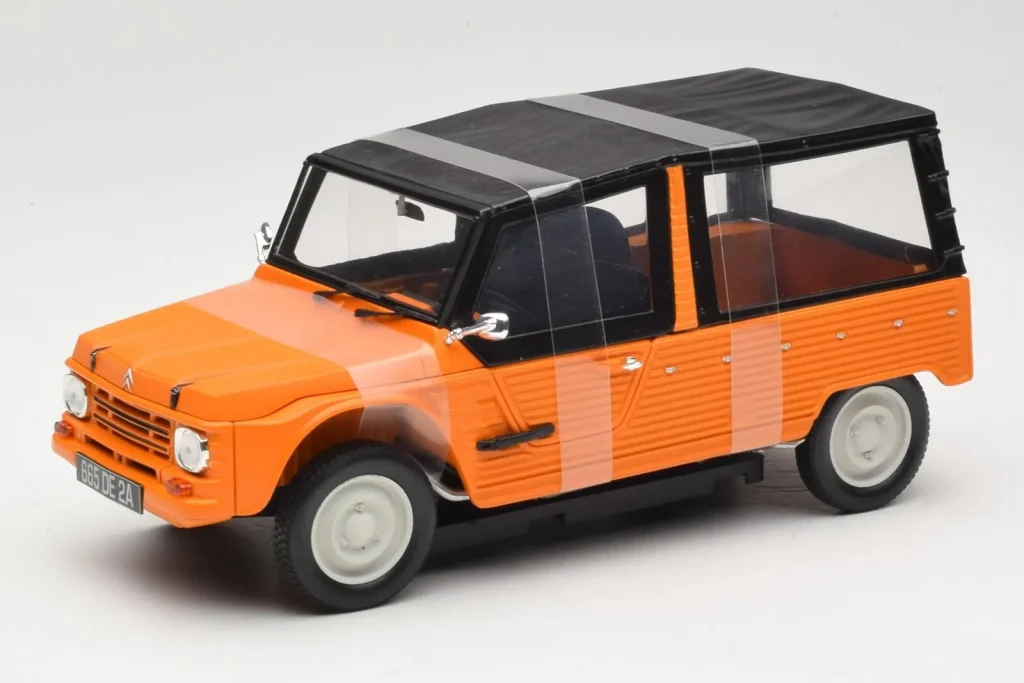 โมเดลรถ 1:18 Citroen Mehari 4×2 สีส้ม Norev (มือสอง)