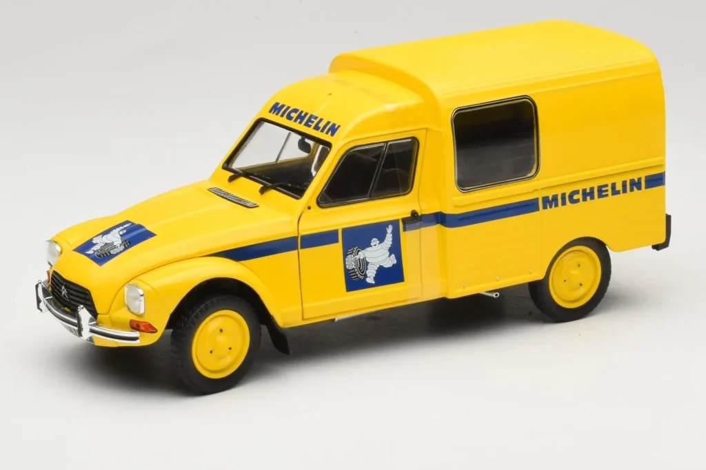โมเดลรถ 1:18 Citroen Acadiane Michelin สีเหลือง Solido (มือสอง)