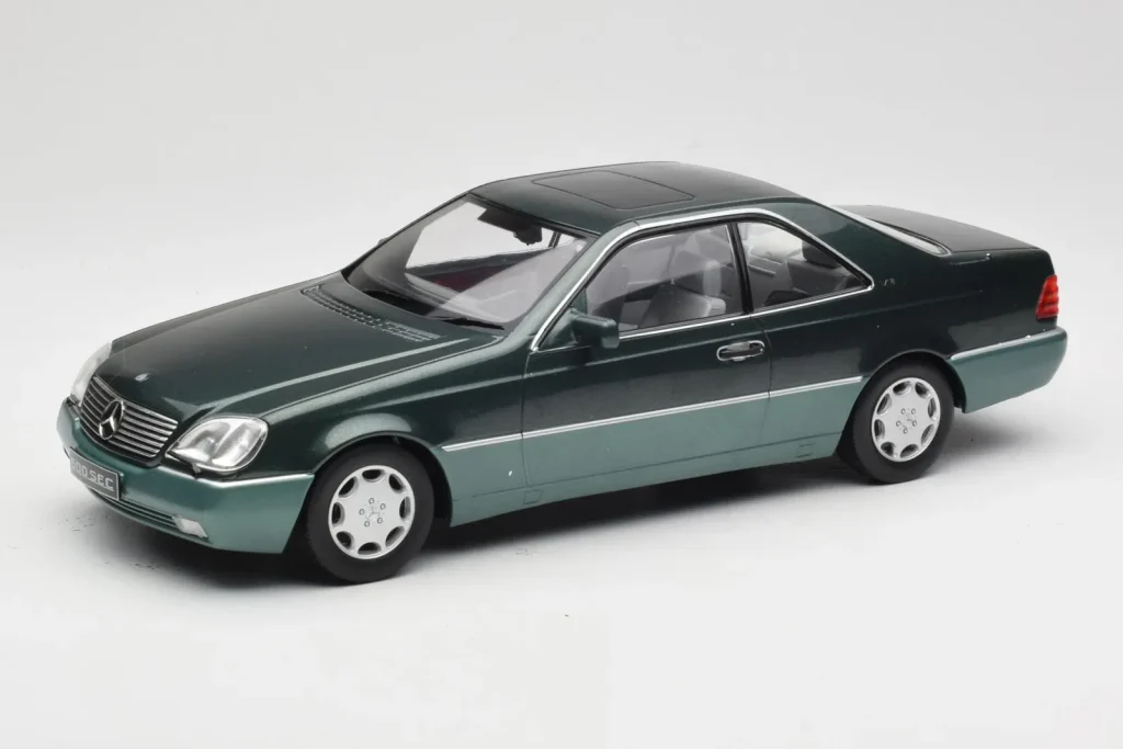 โมเดลรถ 1:18 Mercedes 600 SEC W140 Coupe สีเขียวเมทัลลิก KK-Scale (มือสอง)