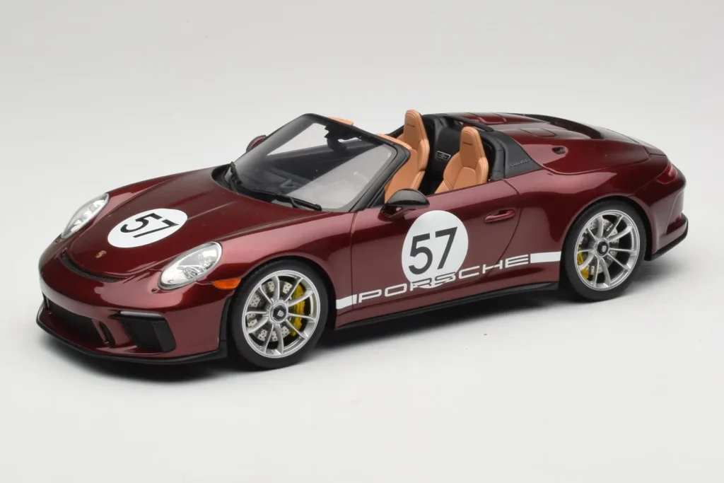 โมเดลรถ 1:18 Porsche 911 991.2 Speedster Heritage Edition Cherry Metallic GT Spirit