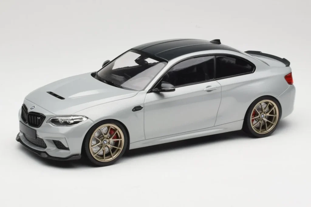 Model 1:18 BMW M2 CS F87 Silver with Gold Wheels Minichamps