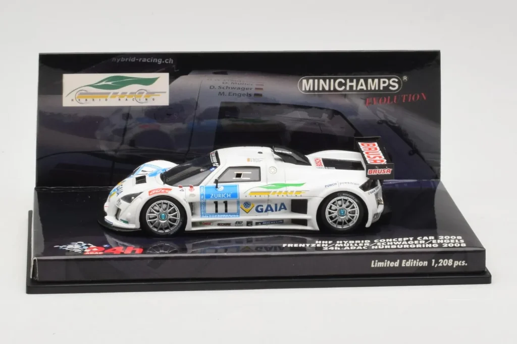 โมเดลรถ 1:43 HHF Hybrid Concept Car #11 H-H. Frentzen / Muller / Schwager / Engels 24 Hours Nurburgring ปี 2008 Minichamps (มือสอง)