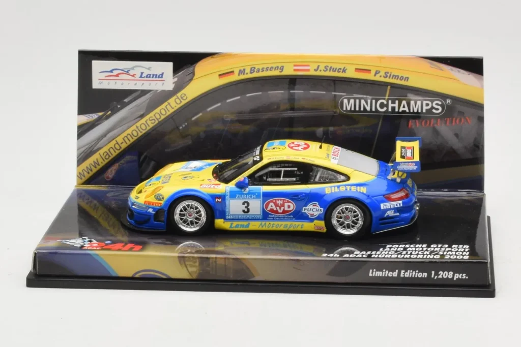Model 1:43 Porsche 911 997 GT3 RSR #3 24 Hours Nurburgring year 2008 Minichamps