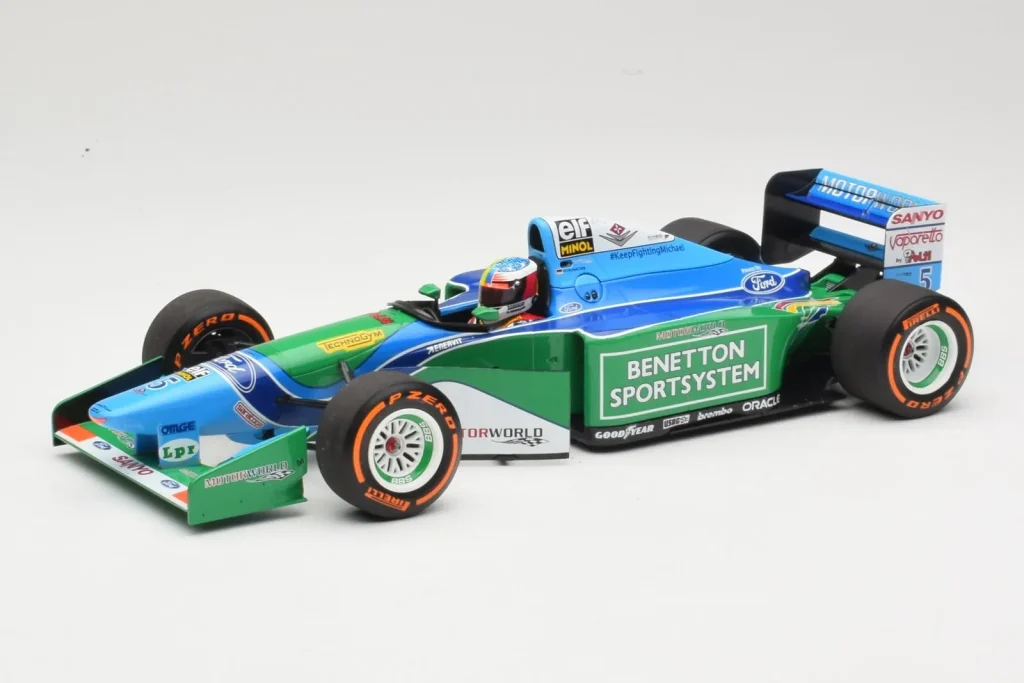 โมเดลรถ 1:18 Benetton Ford B194 #5 M. Schumacher Demonstration Run Belgian GP ปี 2017 Minichamps (มือสอง)