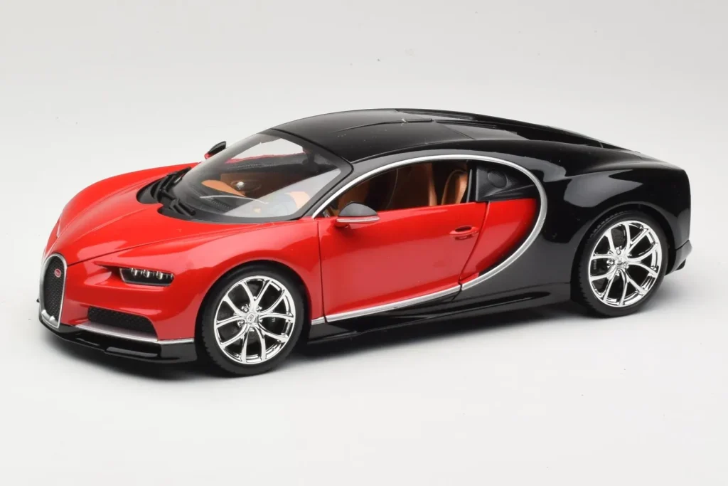 Model 1:18 Bugatti Chiron Black & Red Bburago