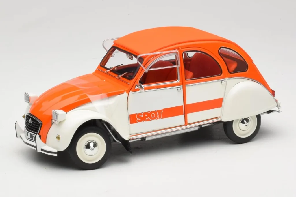 车型 1:18 Citroen 2CV Spot Orange & White Solido