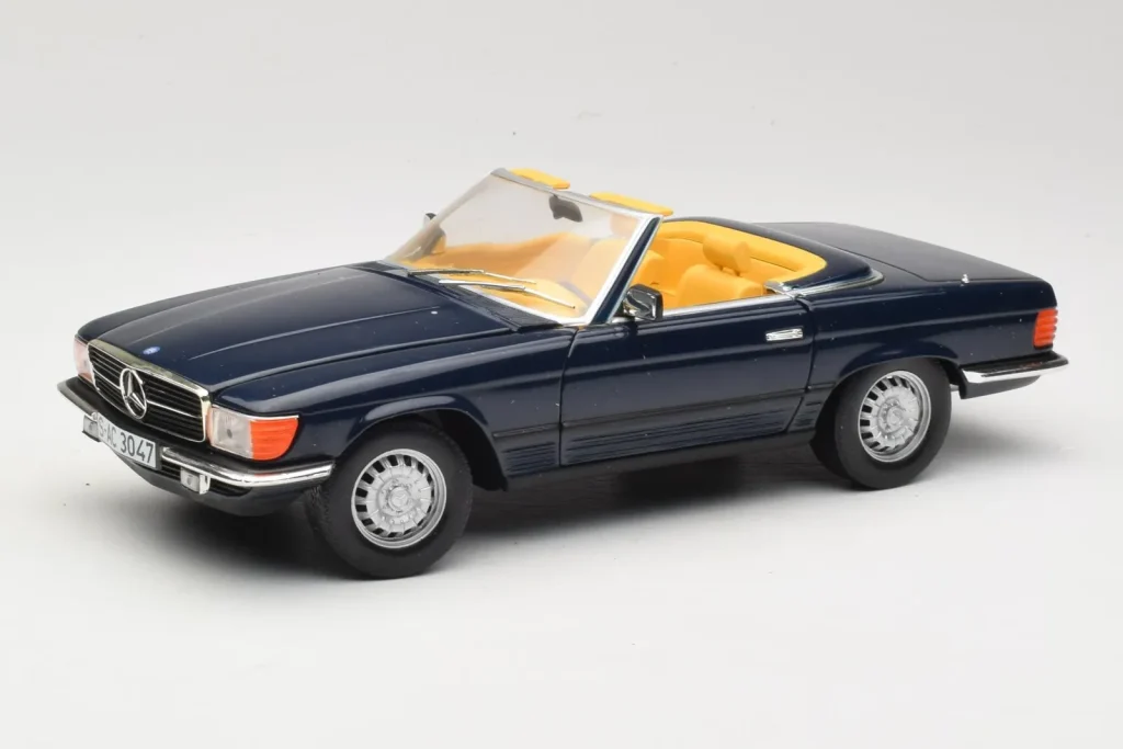 โมเดลรถ 1:18 Mercedes 350 SL R107 Dark Blue Sun Star (มือสอง)